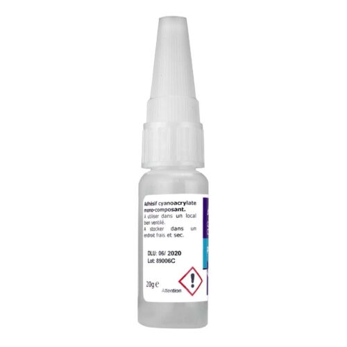 colle glue polyvalente p1 en 20gr, photo du dos du produit