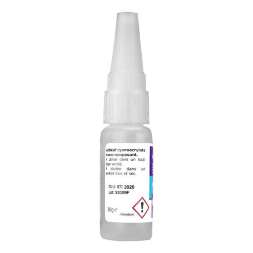 colle glue polyvalente p3 en 20gr, photo du derrière du produit
